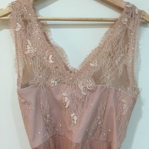 Anthropologie Light Pink Lace Bridesmaid Dress